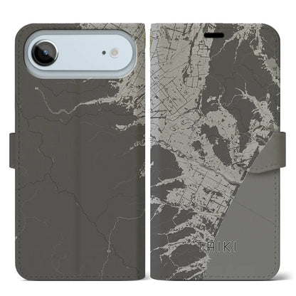 【大樹（北海道）】地図柄iPhoneケース（手帳タイプ）