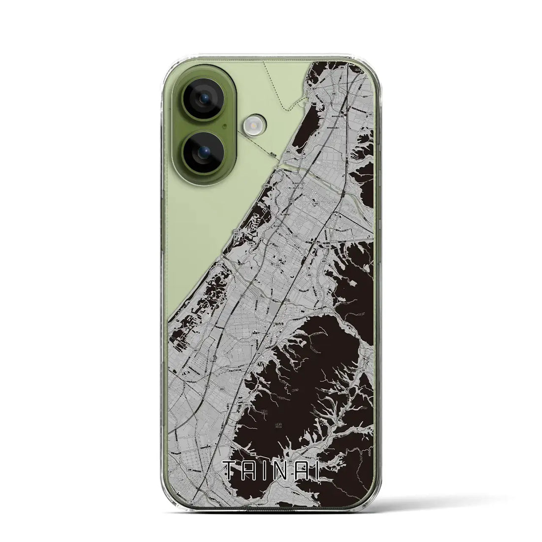 【胎内（新潟県）】地図柄iPhoneケース（クリアタイプ）モノトーン・iPhone 17 Pro Max 用