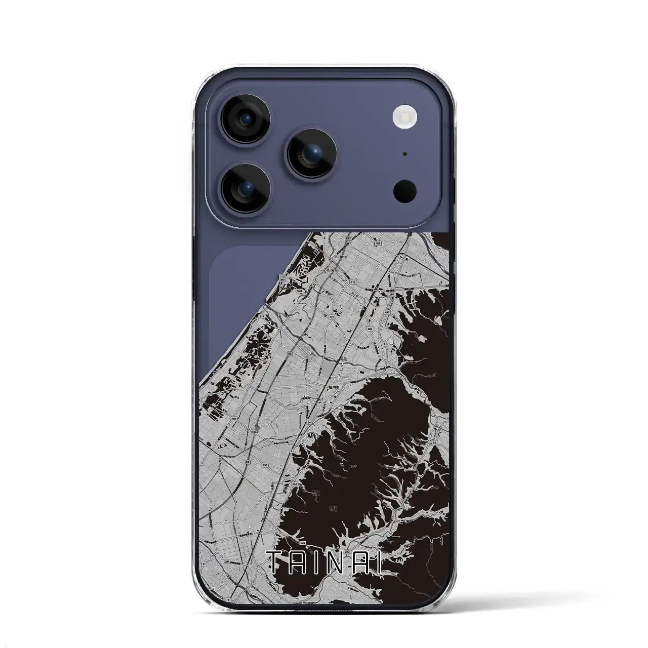 【胎内（新潟県）】地図柄iPhoneケース（クリアタイプ）モノトーン・iPhone 17 Pro Max 用