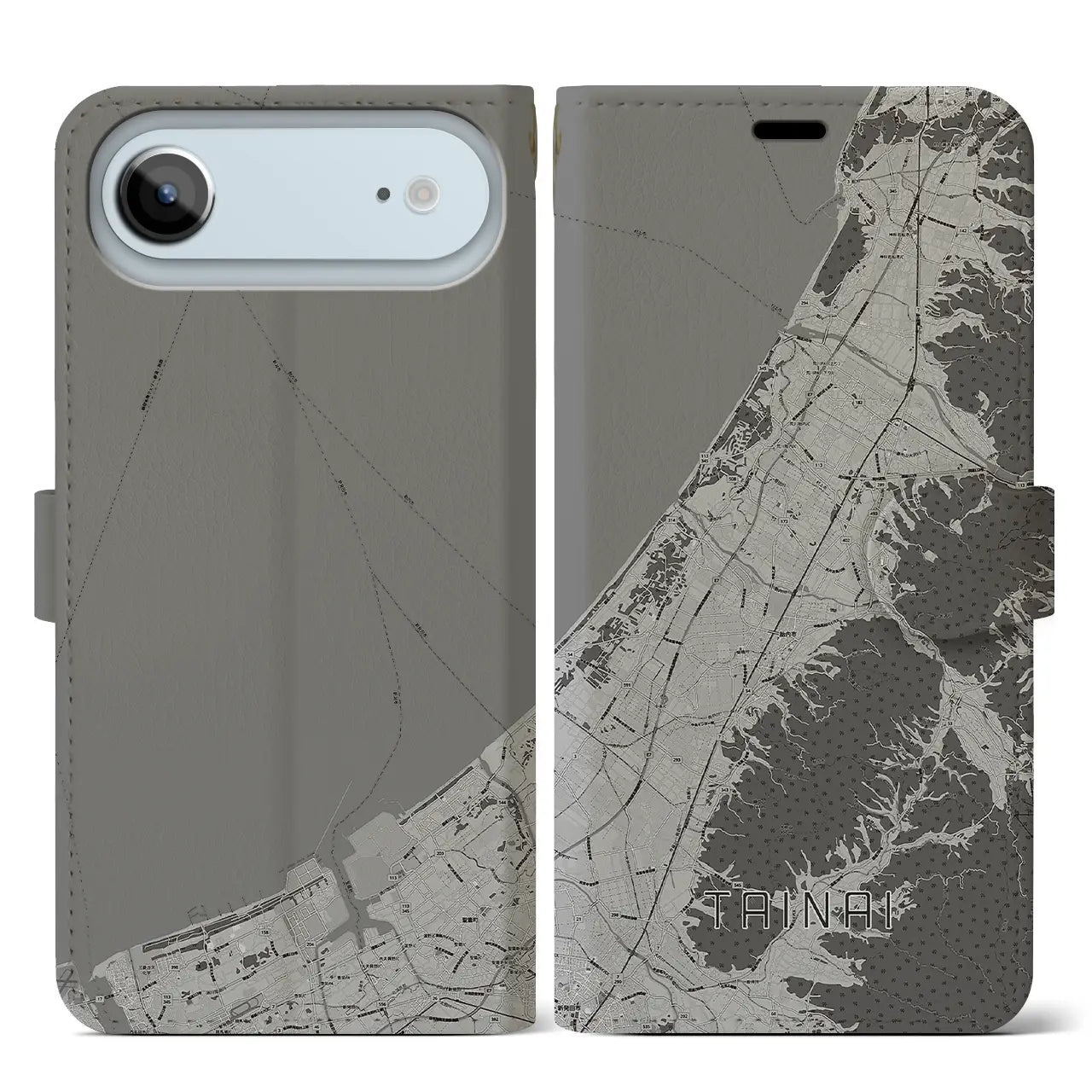 【胎内（新潟県）】地図柄iPhoneケース（手帳タイプ）