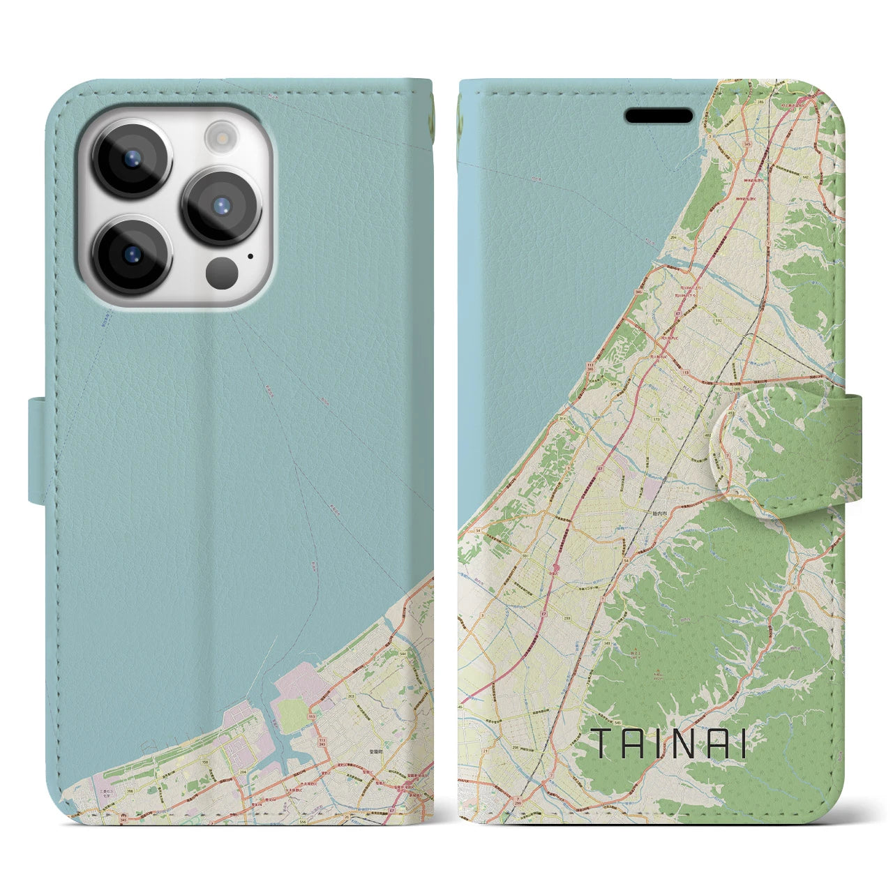 【胎内（新潟県）】地図柄iPhoneケース（手帳タイプ）