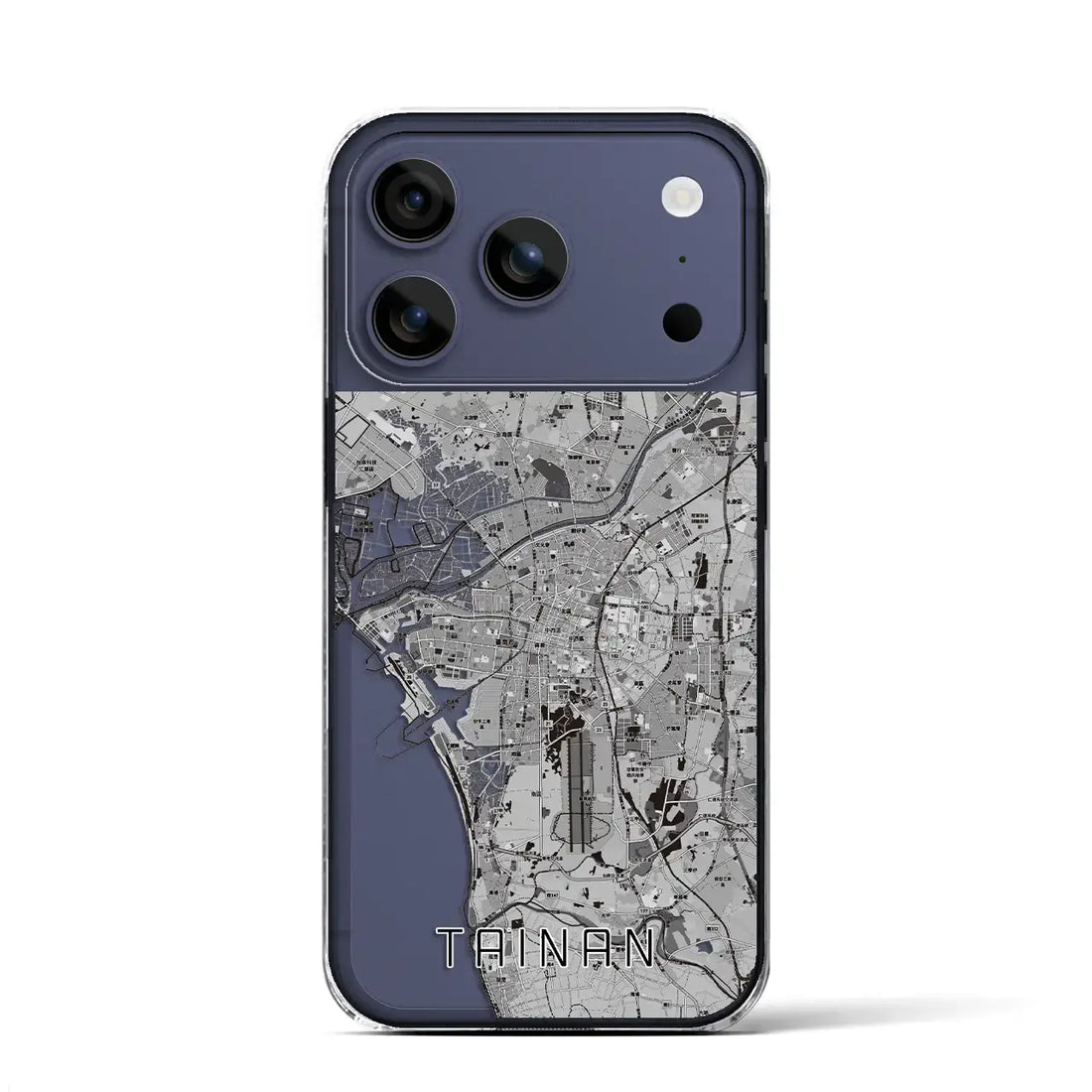 【台南（台湾）】地図柄iPhoneケース（クリアタイプ）モノトーン・iPhone 17 Pro Max 用