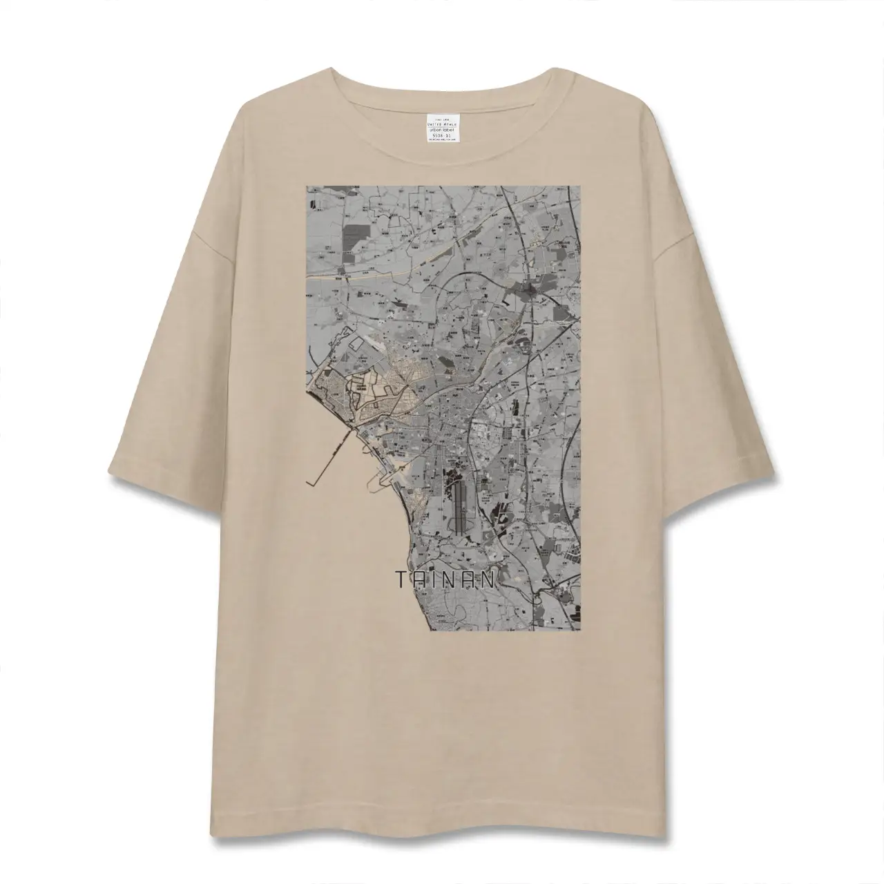 【台南（台湾）】地図柄ビッグシルエットTシャツ