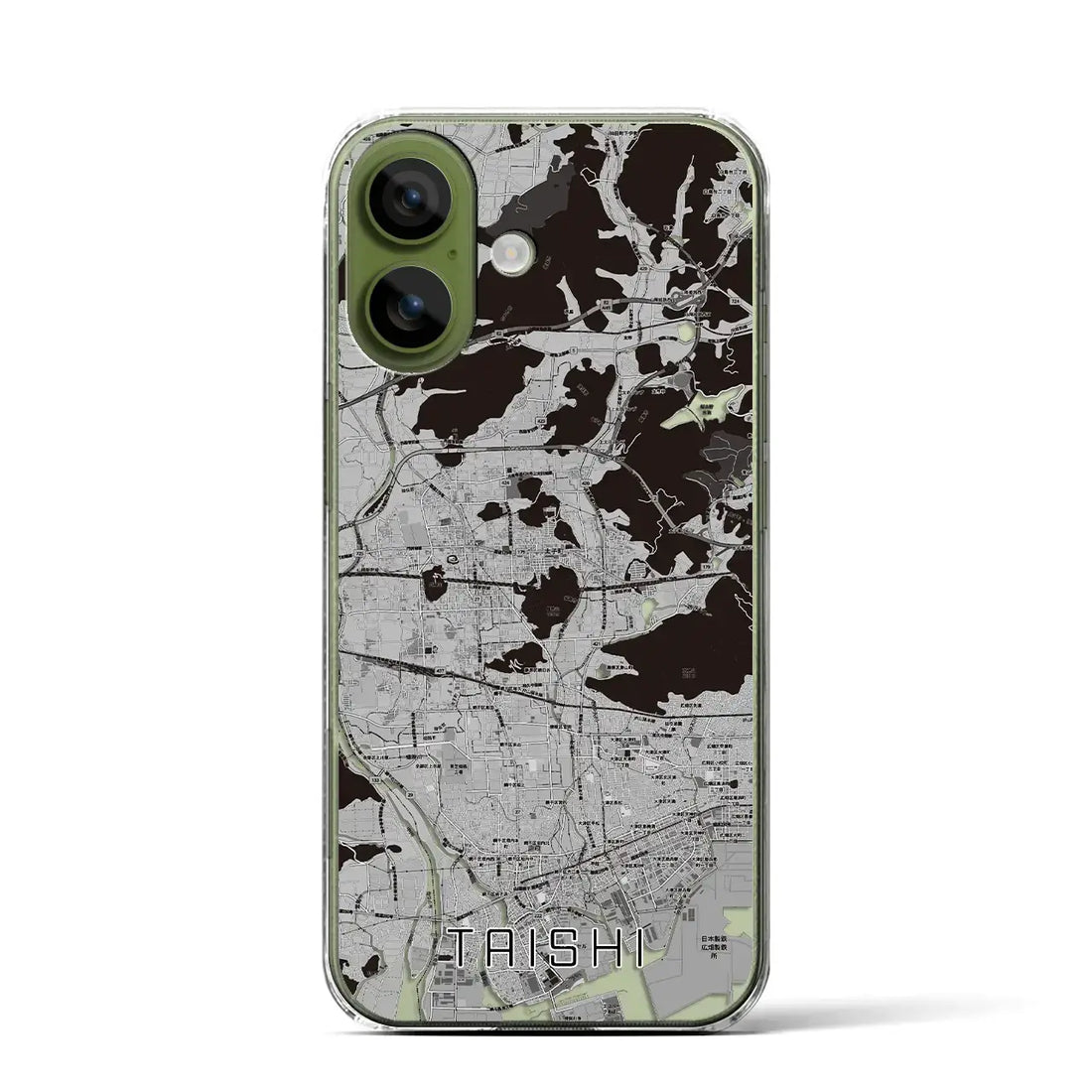 【太子（兵庫県）】地図柄iPhoneケース（クリアタイプ）モノトーン・iPhone 17 Pro Max 用