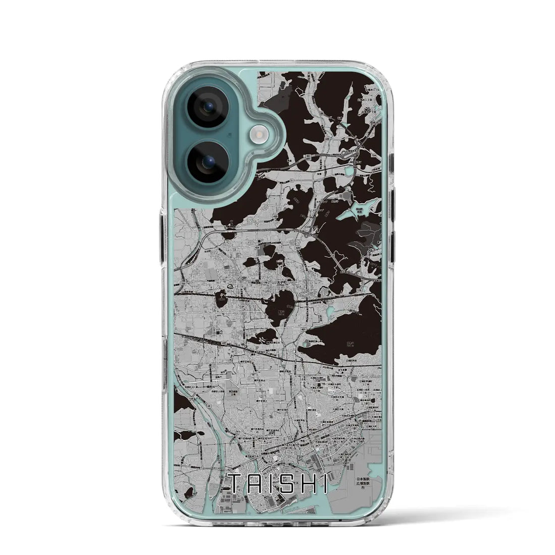 【太子(兵庫県)】地図柄iPhoneケース(MagSafeタイプ)モノトーン・iPhone 16 Pro 用