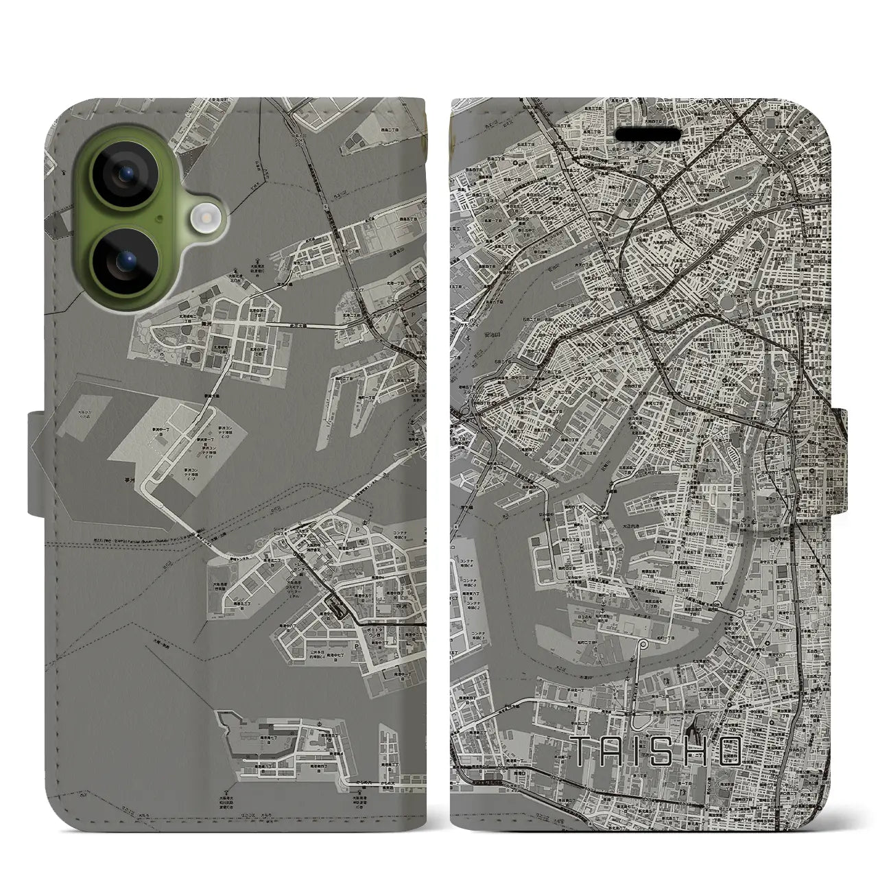 【大正（大阪府）】地図柄iPhoneケース（手帳タイプ）