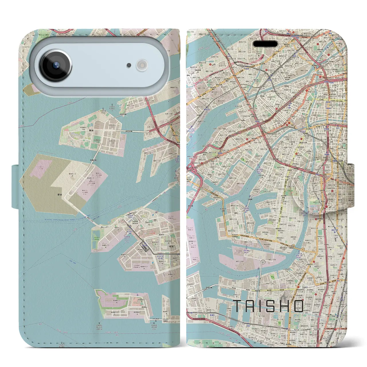 【大正（大阪府）】地図柄iPhoneケース（手帳タイプ）