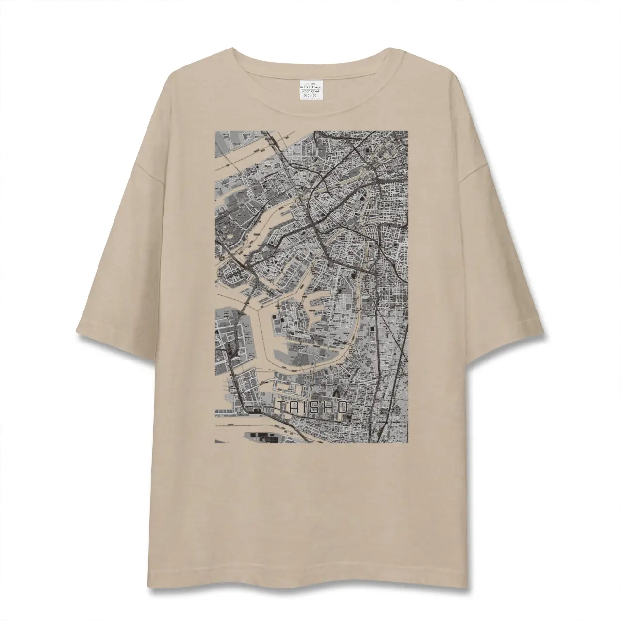 【大正（大阪府）】地図柄ビッグシルエットTシャツ