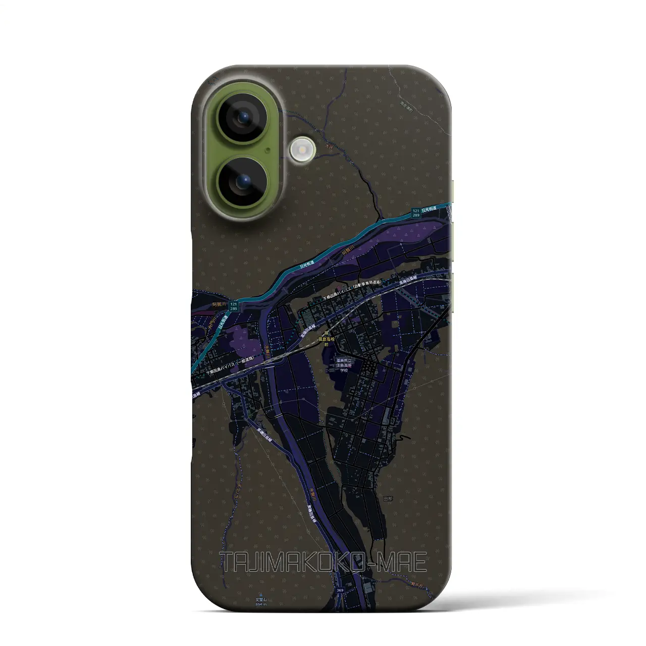 【田島高校前（福島県）】地図柄iPhoneケース（バックカバータイプ）