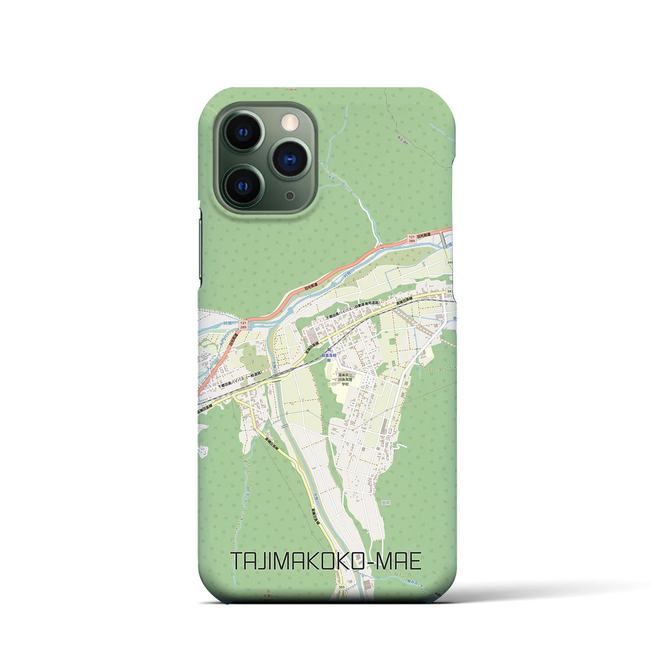 【田島高校前（福島県）】地図柄iPhoneケース（バックカバータイプ）