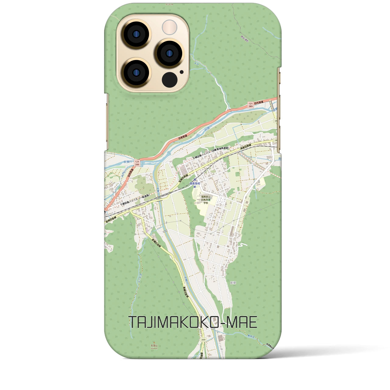 【田島高校前（福島県）】地図柄iPhoneケース（バックカバータイプ）