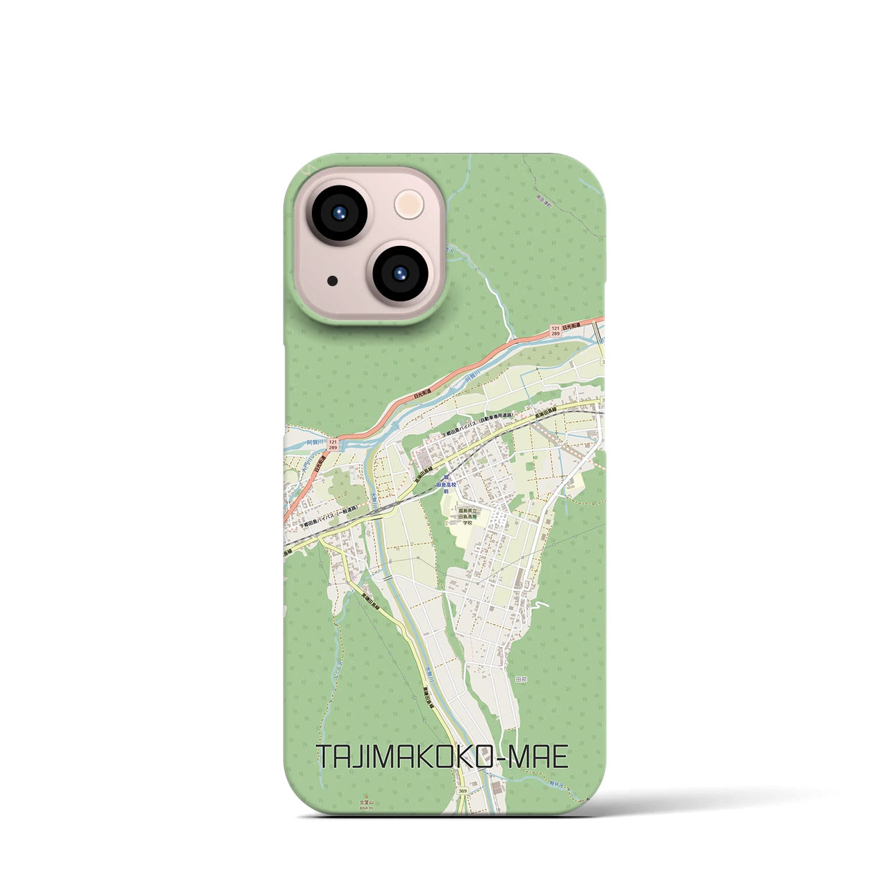 【田島高校前（福島県）】地図柄iPhoneケース（バックカバータイプ）