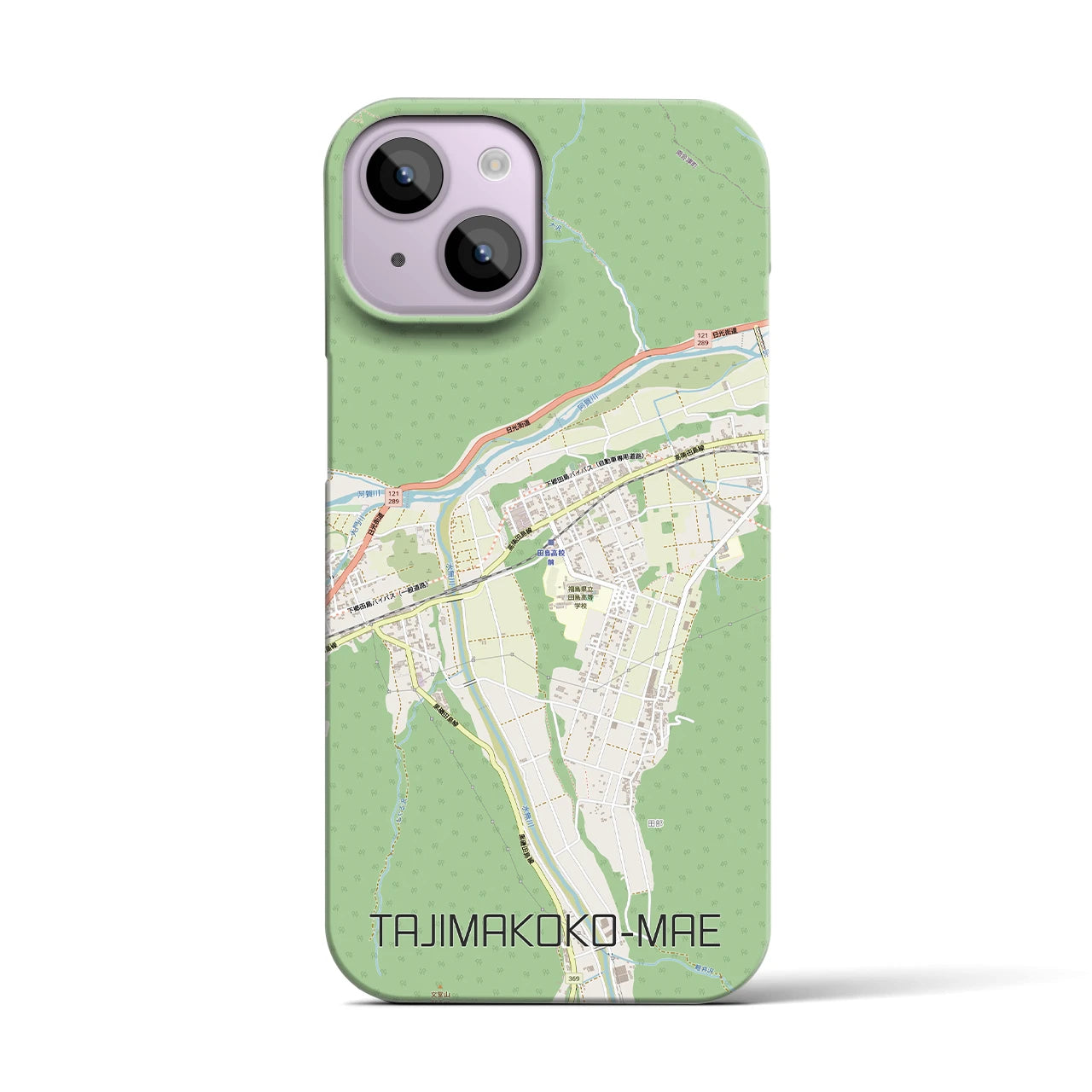 【田島高校前（福島県）】地図柄iPhoneケース（バックカバータイプ）