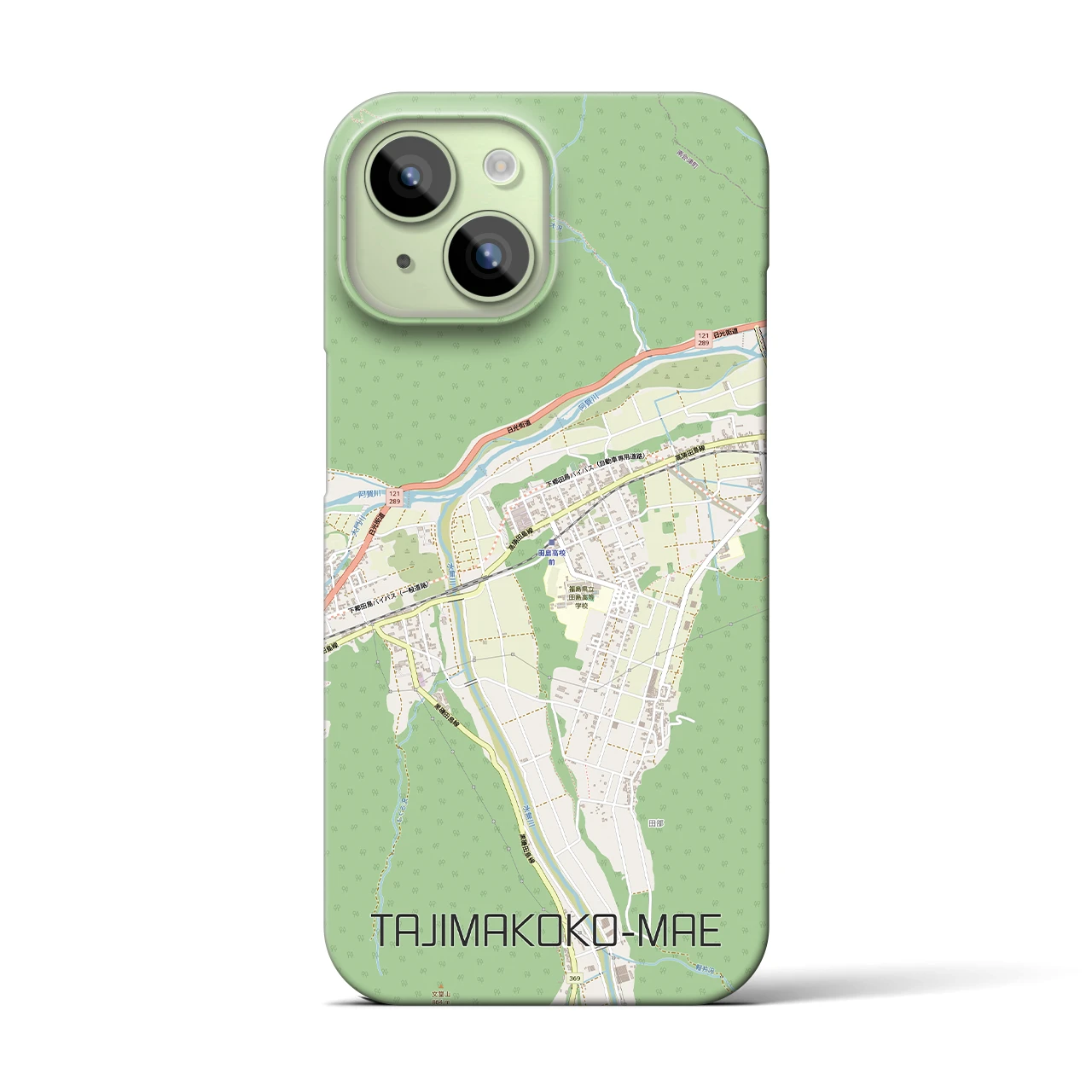 【田島高校前（福島県）】地図柄iPhoneケース（バックカバータイプ）