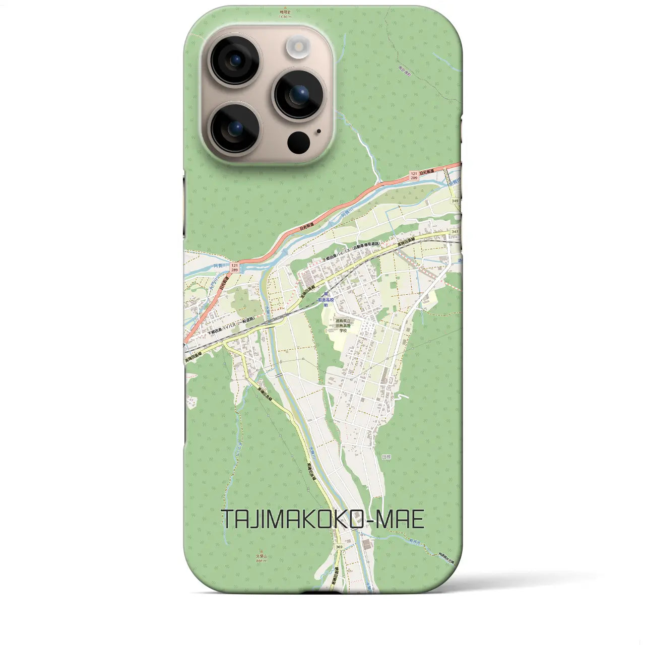 【田島高校前（福島県）】地図柄iPhoneケース（バックカバータイプ）