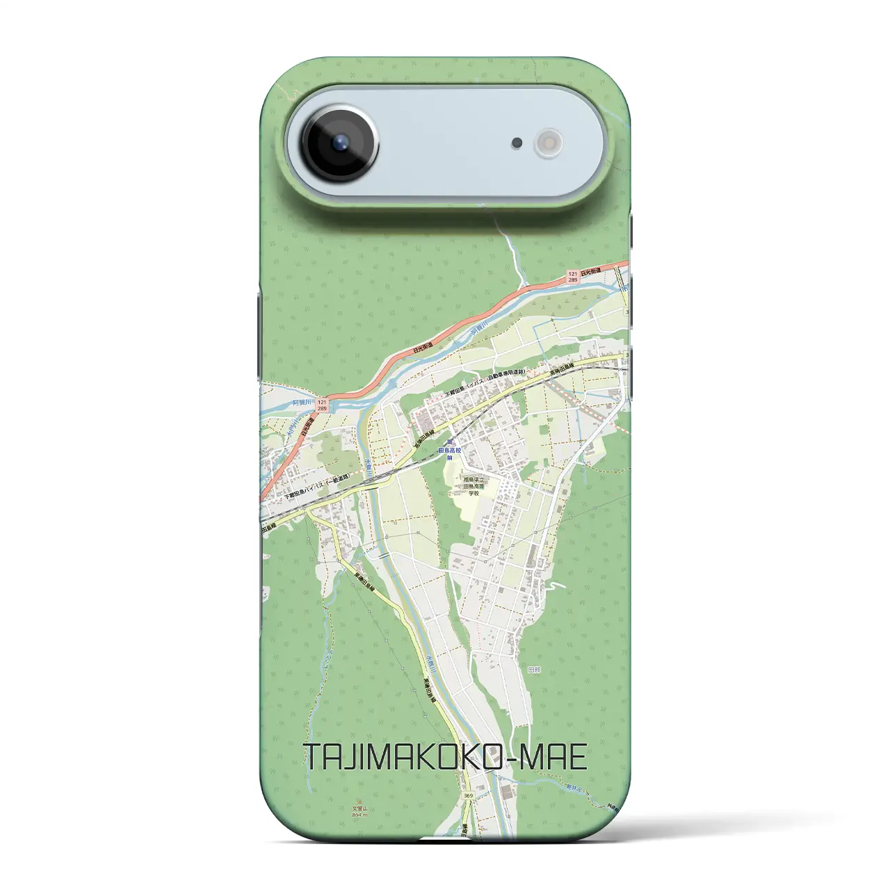 【田島高校前（福島県）】地図柄iPhoneケース（バックカバータイプ）