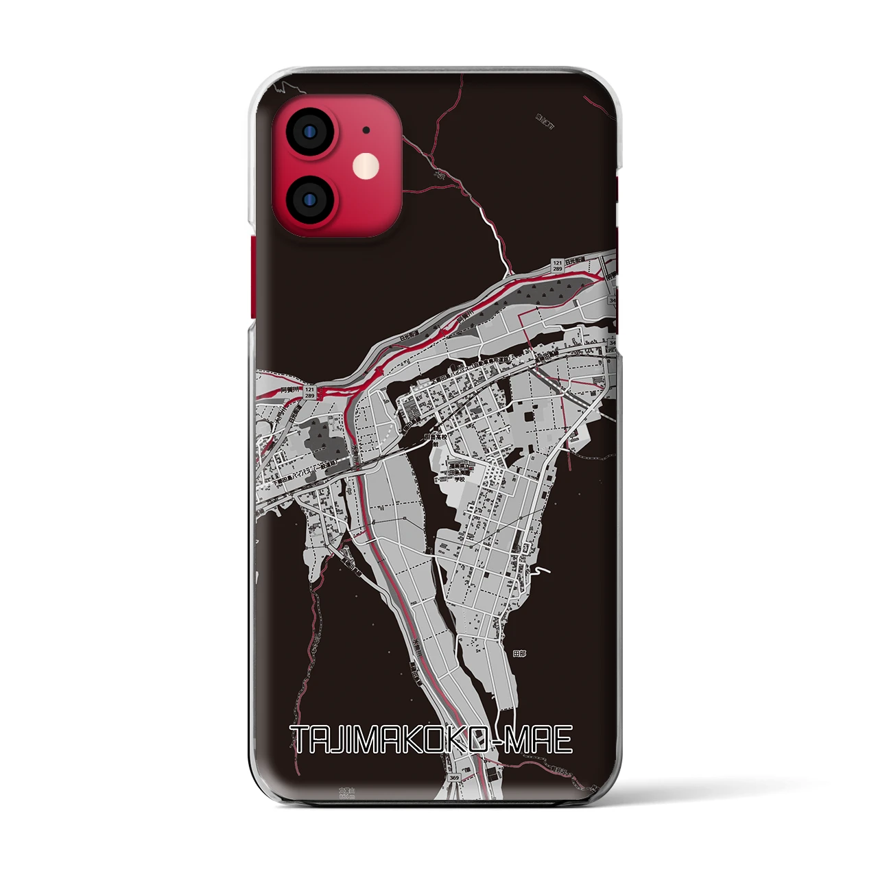 【田島高校前（福島県）】地図柄iPhoneケース（クリアタイプ）