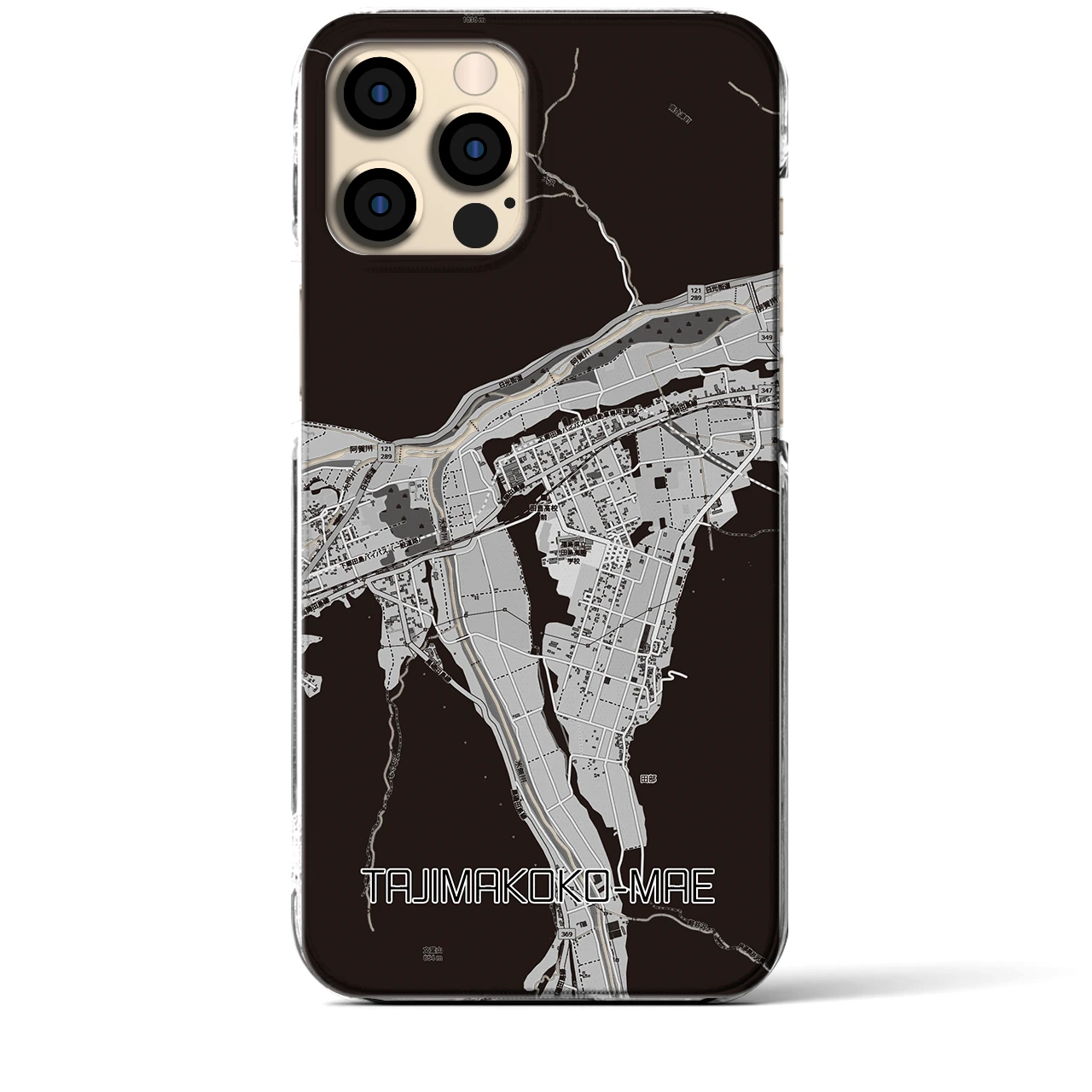 【田島高校前（福島県）】地図柄iPhoneケース（クリアタイプ）