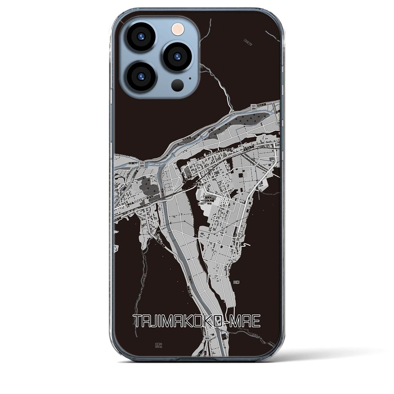 【田島高校前（福島県）】地図柄iPhoneケース（クリアタイプ）