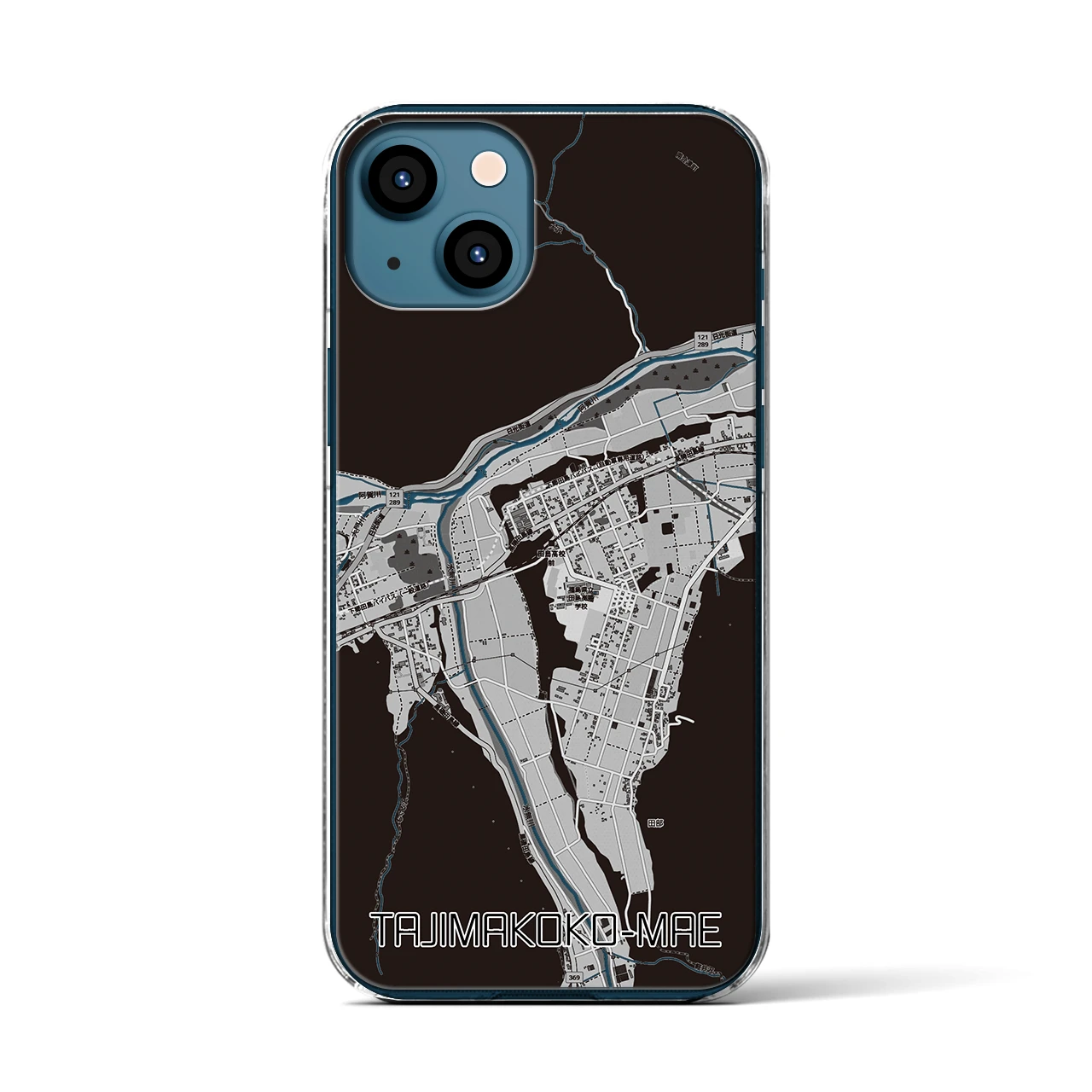 【田島高校前（福島県）】地図柄iPhoneケース（クリアタイプ）