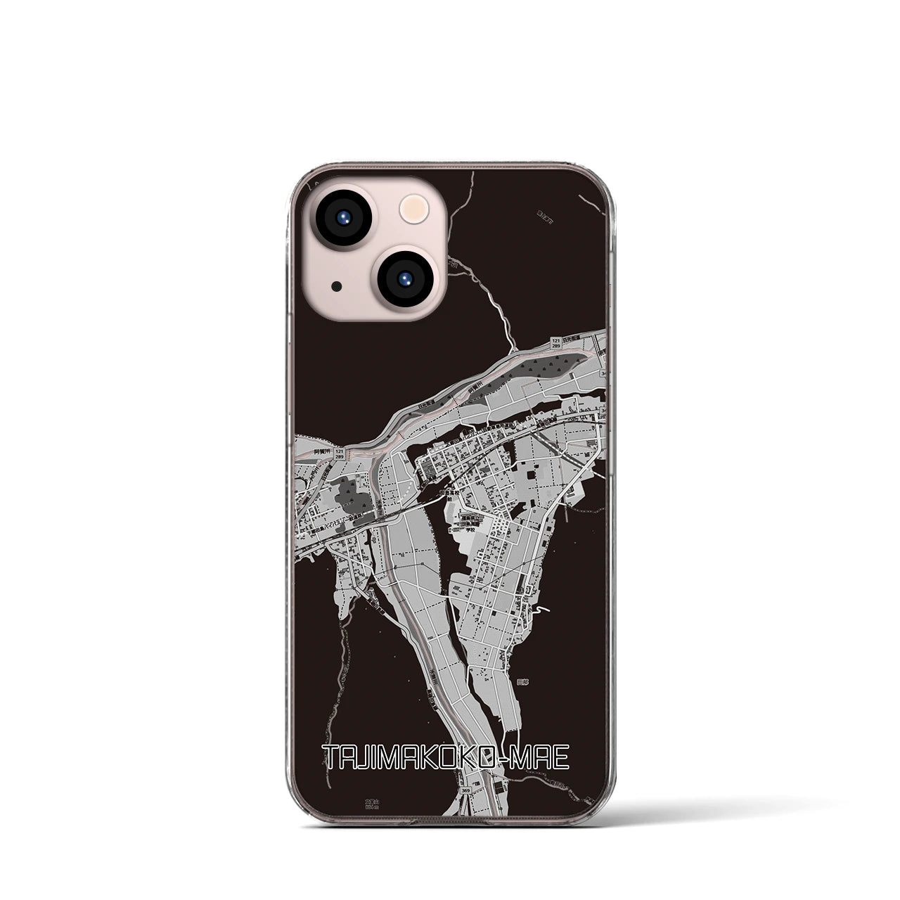 【田島高校前（福島県）】地図柄iPhoneケース（クリアタイプ）