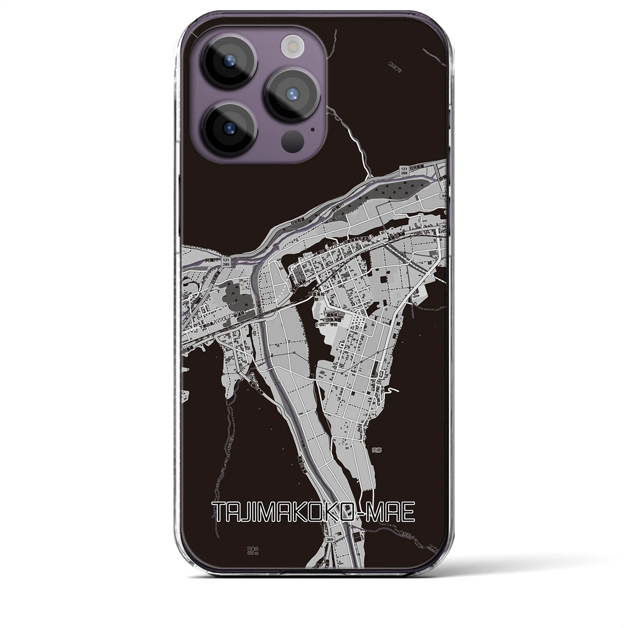 【田島高校前（福島県）】地図柄iPhoneケース（クリアタイプ）