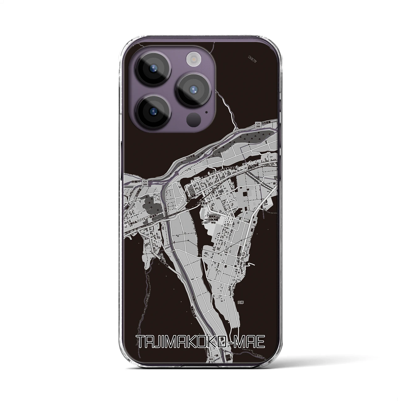 【田島高校前（福島県）】地図柄iPhoneケース（クリアタイプ）