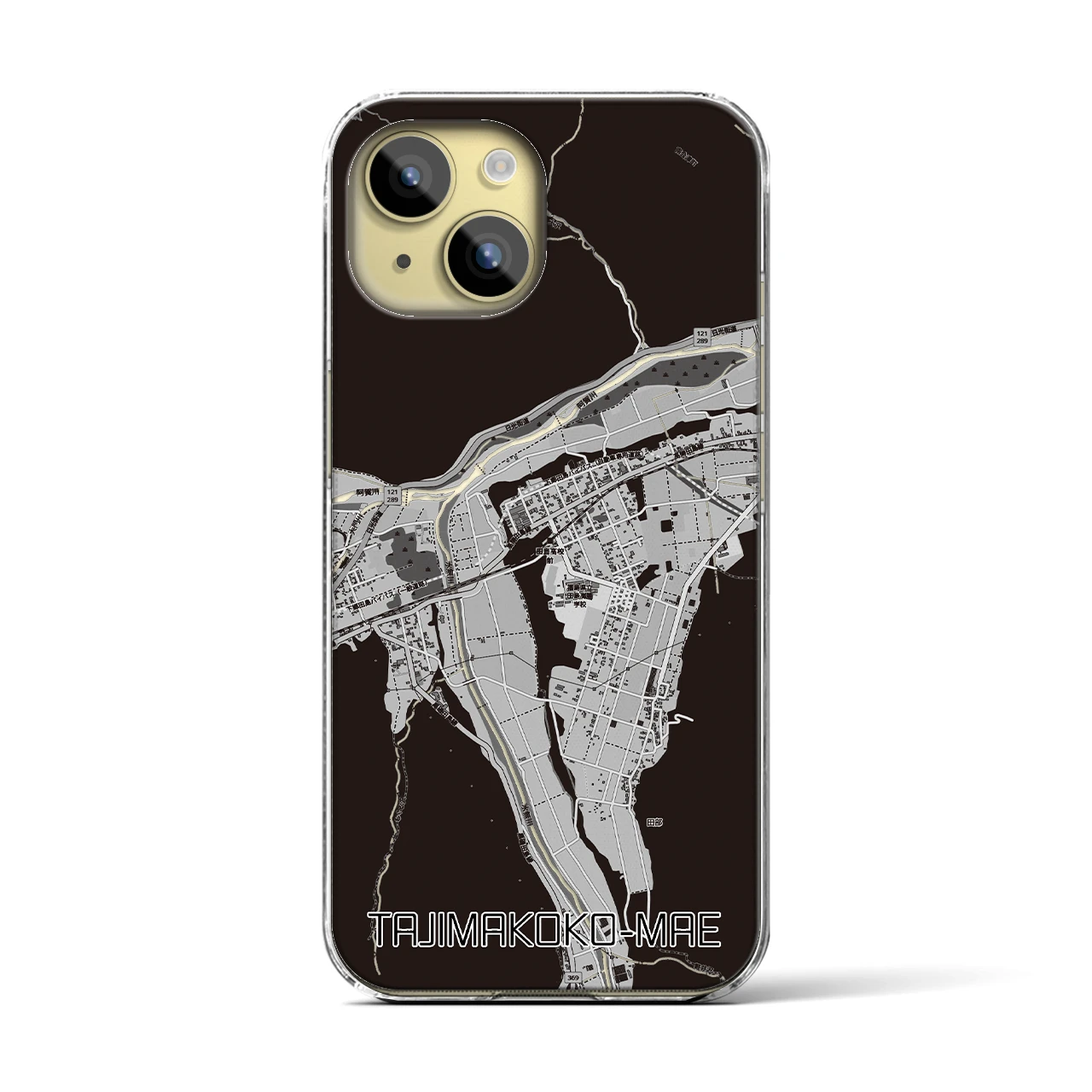 【田島高校前（福島県）】地図柄iPhoneケース（クリアタイプ）