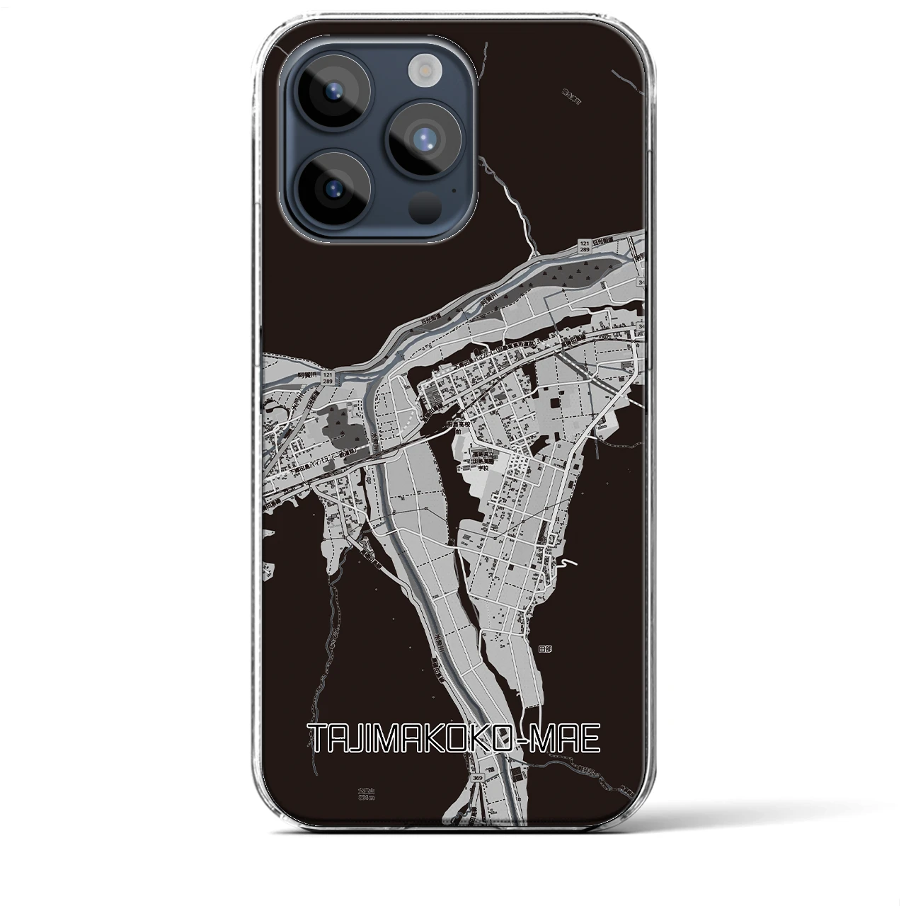 【田島高校前（福島県）】地図柄iPhoneケース（クリアタイプ）