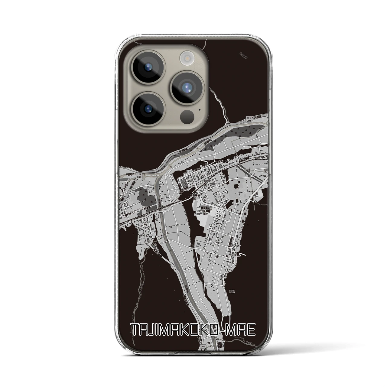 【田島高校前（福島県）】地図柄iPhoneケース（クリアタイプ）