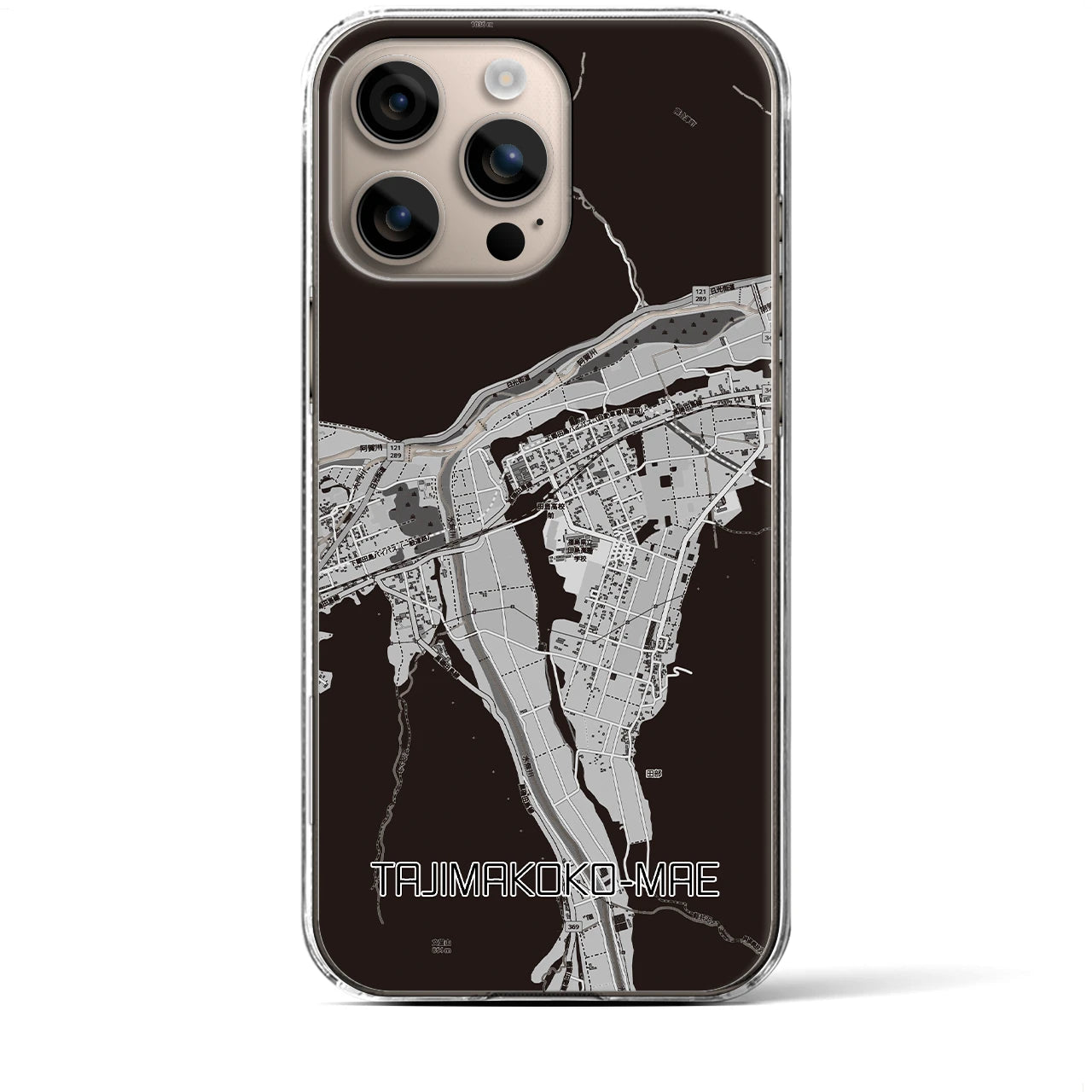 【田島高校前（福島県）】地図柄iPhoneケース（クリアタイプ）