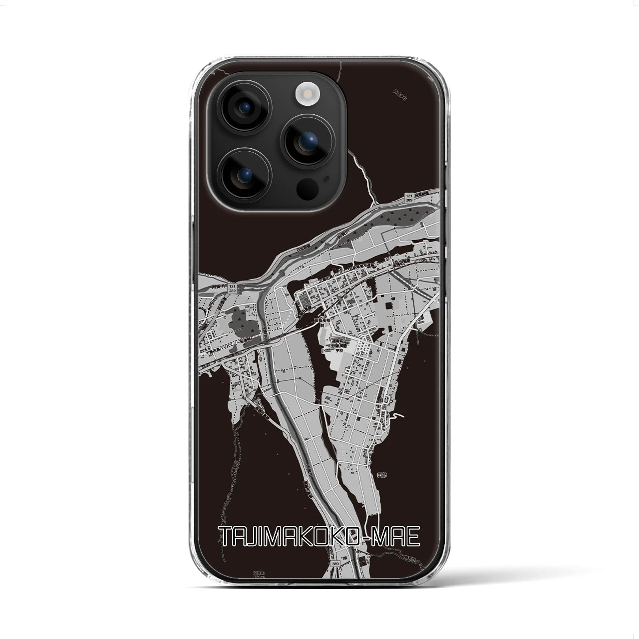 【田島高校前（福島県）】地図柄iPhoneケース（クリアタイプ）