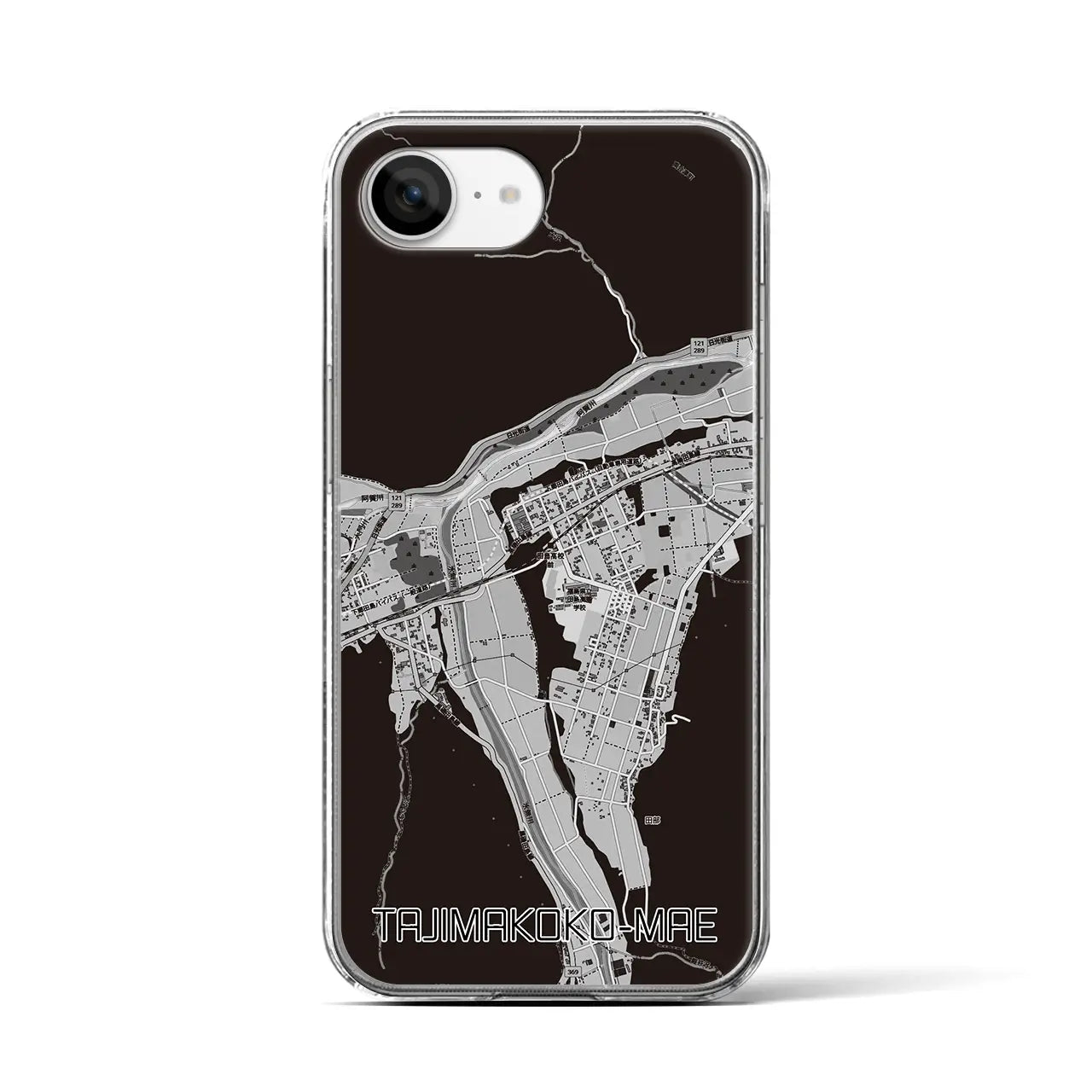 【田島高校前（福島県）】地図柄iPhoneケース（クリアタイプ）