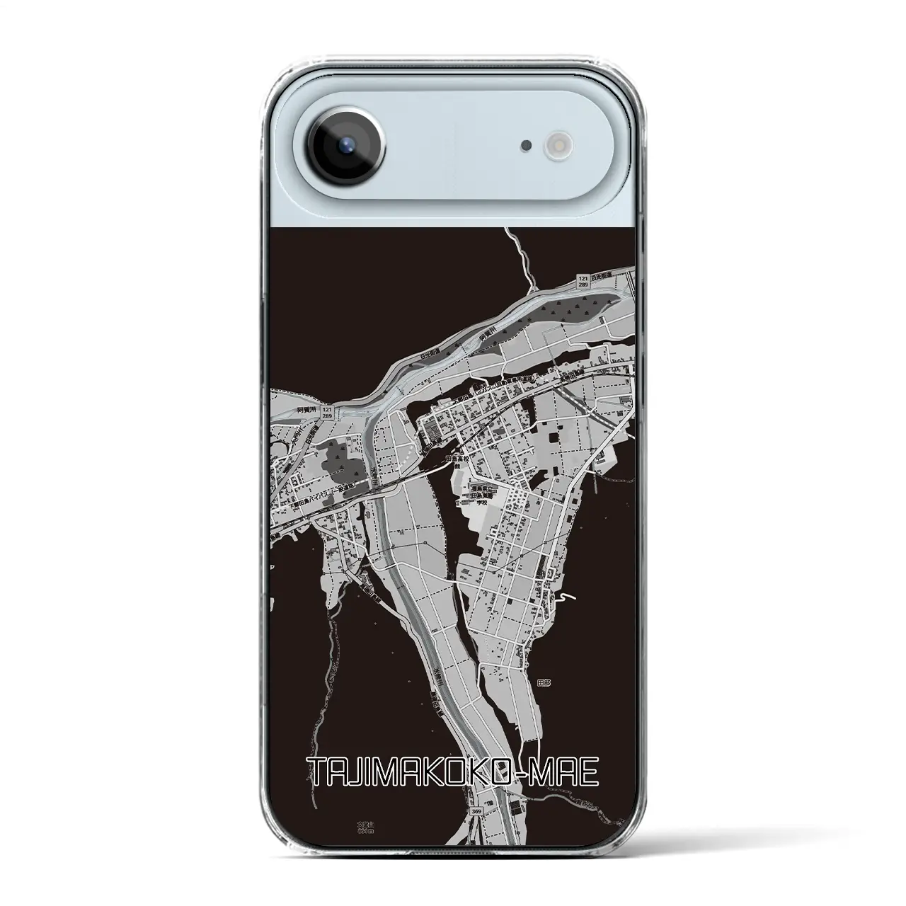 【田島高校前（福島県）】地図柄iPhoneケース（クリアタイプ）