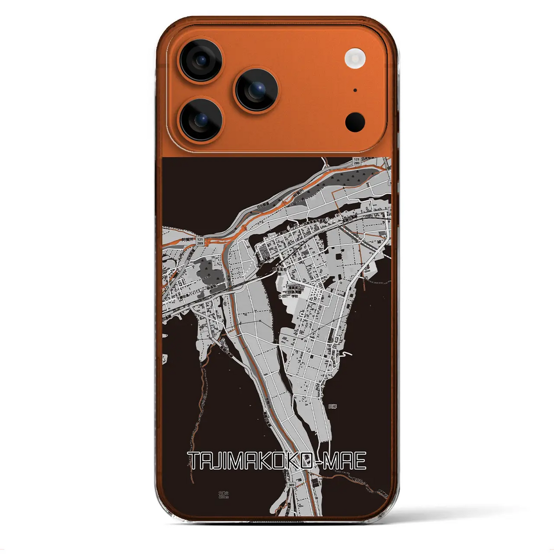 【田島高校前（福島県）】地図柄iPhoneケース（クリアタイプ）