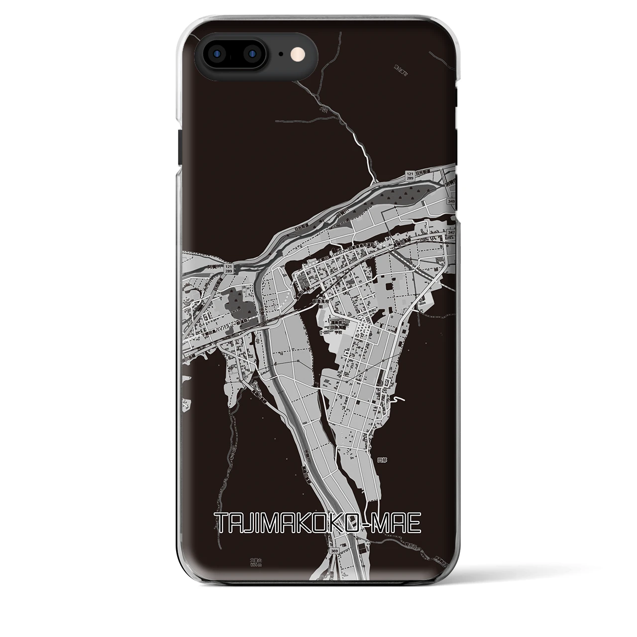 【田島高校前（福島県）】地図柄iPhoneケース（クリアタイプ）