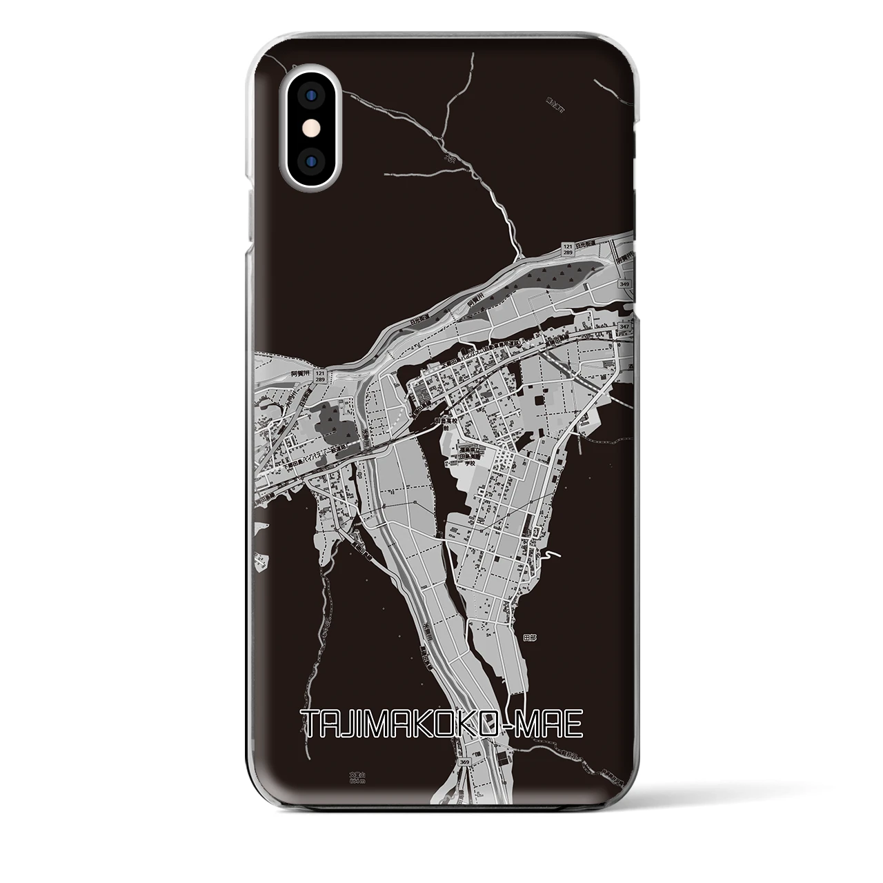 【田島高校前（福島県）】地図柄iPhoneケース（クリアタイプ）