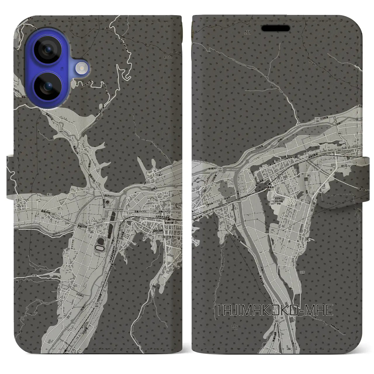 【田島高校前（福島県）】地図柄iPhoneケース（手帳タイプ）