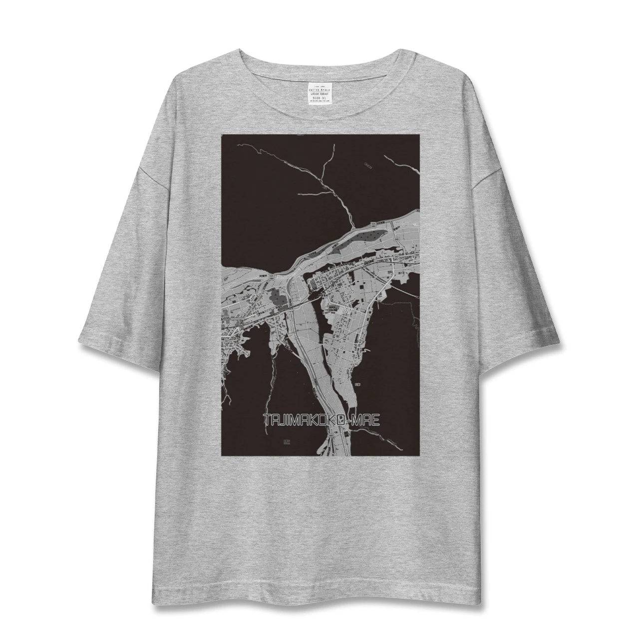 【田島高校前（福島県）】地図柄ビッグシルエットTシャツ