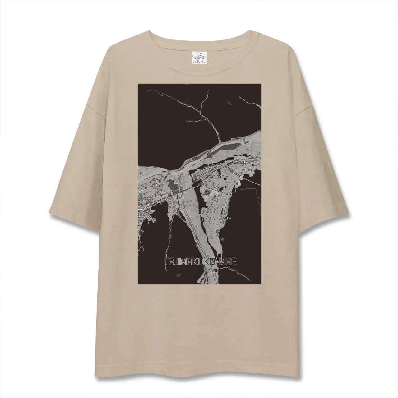 【田島高校前（福島県）】地図柄ビッグシルエットTシャツ