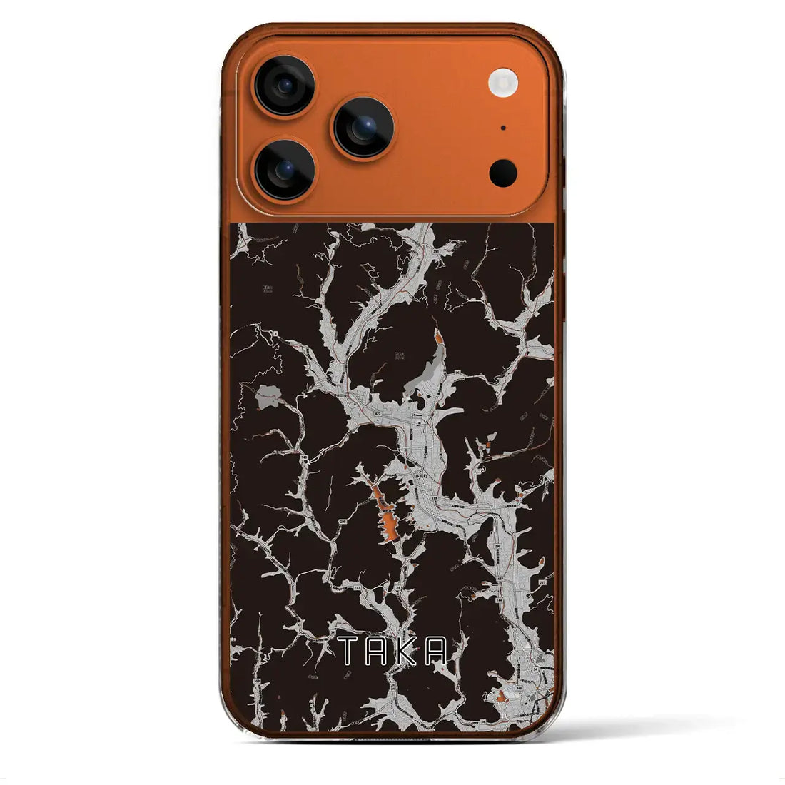 【多可(兵庫県)】地図柄iPhoneケース(クリアタイプ)モノトーン・iPhone 17 Pro Max 用