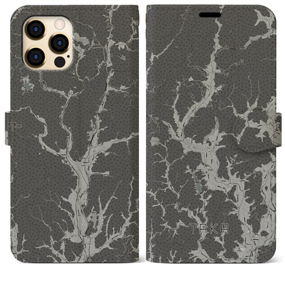 【多可（兵庫県）】地図柄iPhoneケース（手帳タイプ）モノトーン・iPhone 12 Pro Max 用