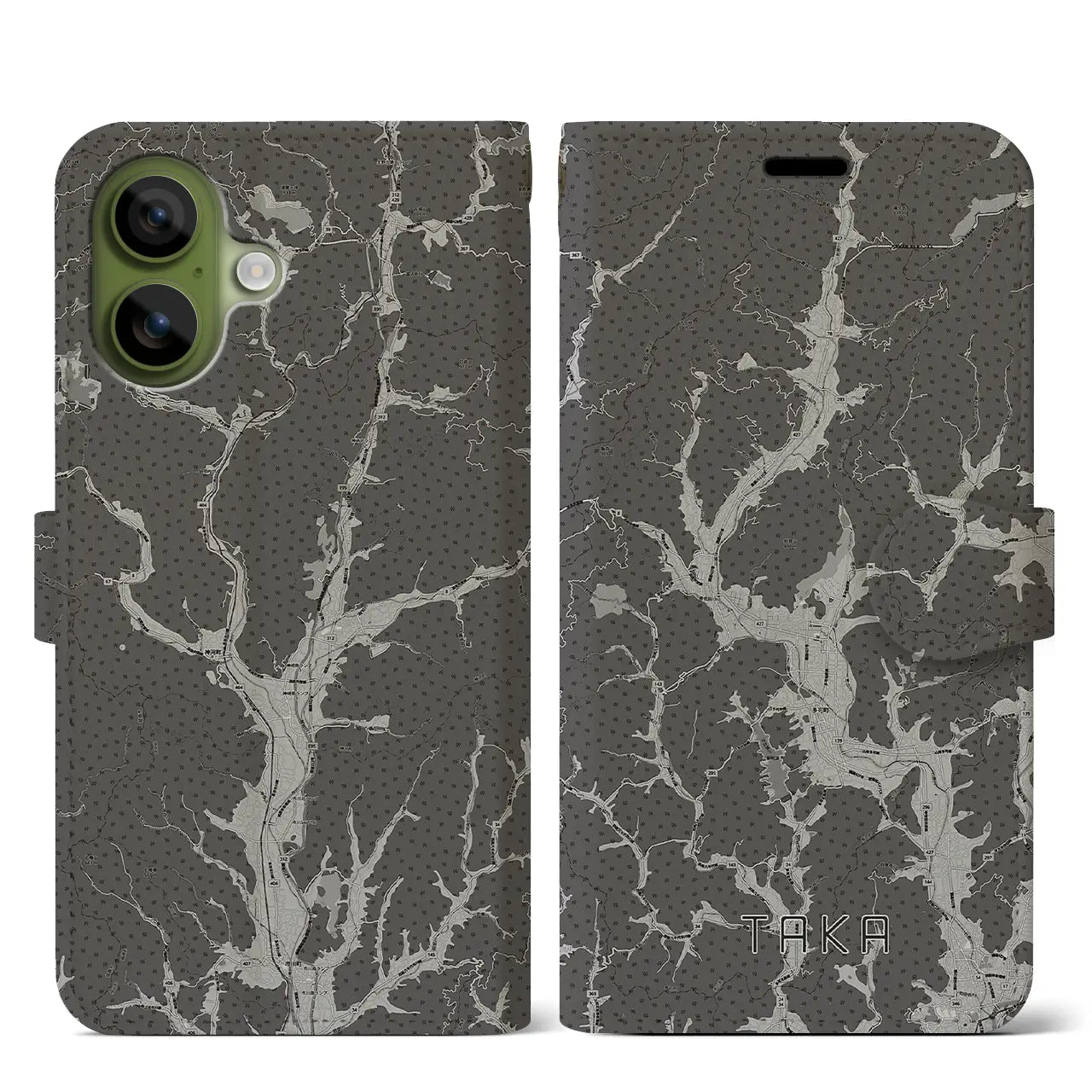 【多可（兵庫県）】地図柄iPhoneケース（手帳タイプ）