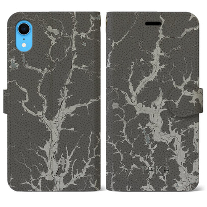 【多可（兵庫県）】地図柄iPhoneケース（手帳タイプ）モノトーン・iPhone XR 用