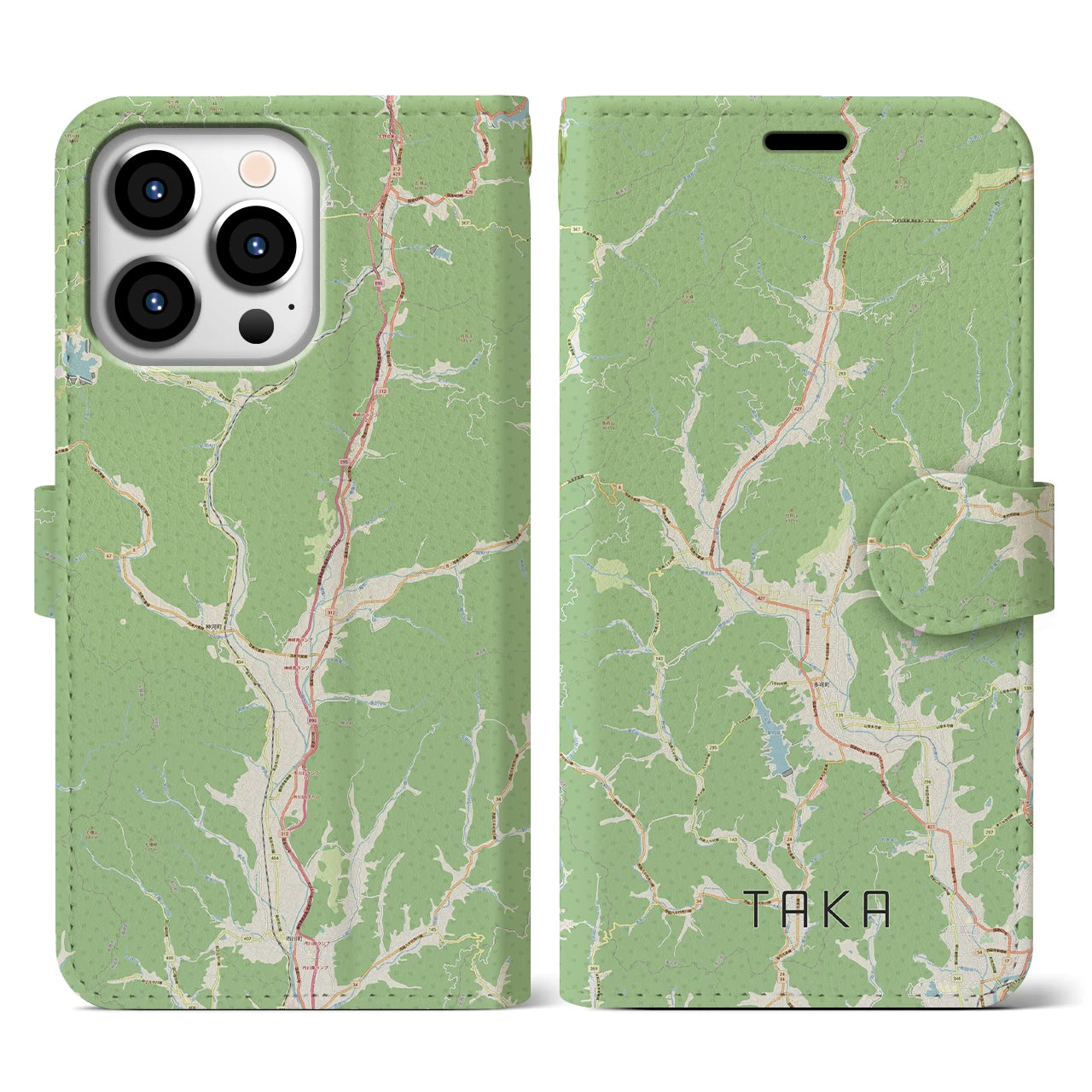【多可（兵庫県）】地図柄iPhoneケース（手帳タイプ）