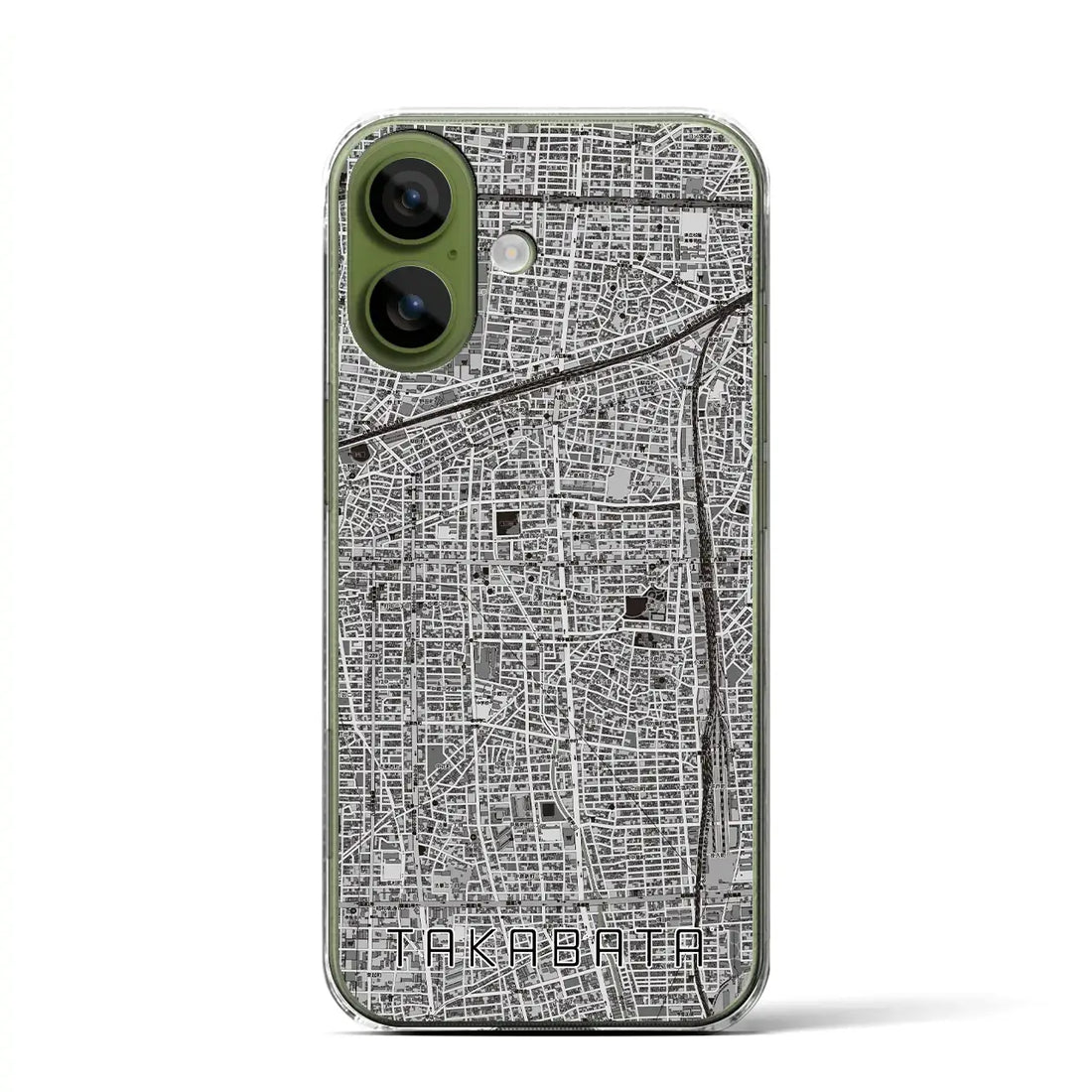 【高畑（愛知県）】地図柄iPhoneケース（クリアタイプ）モノトーン・iPhone 17 Pro Max 用