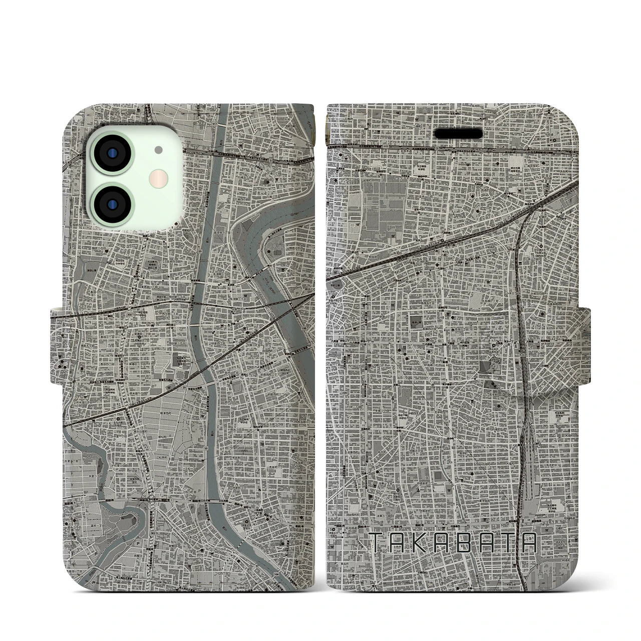 【高畑（愛知県）】地図柄iPhoneケース（手帳タイプ）