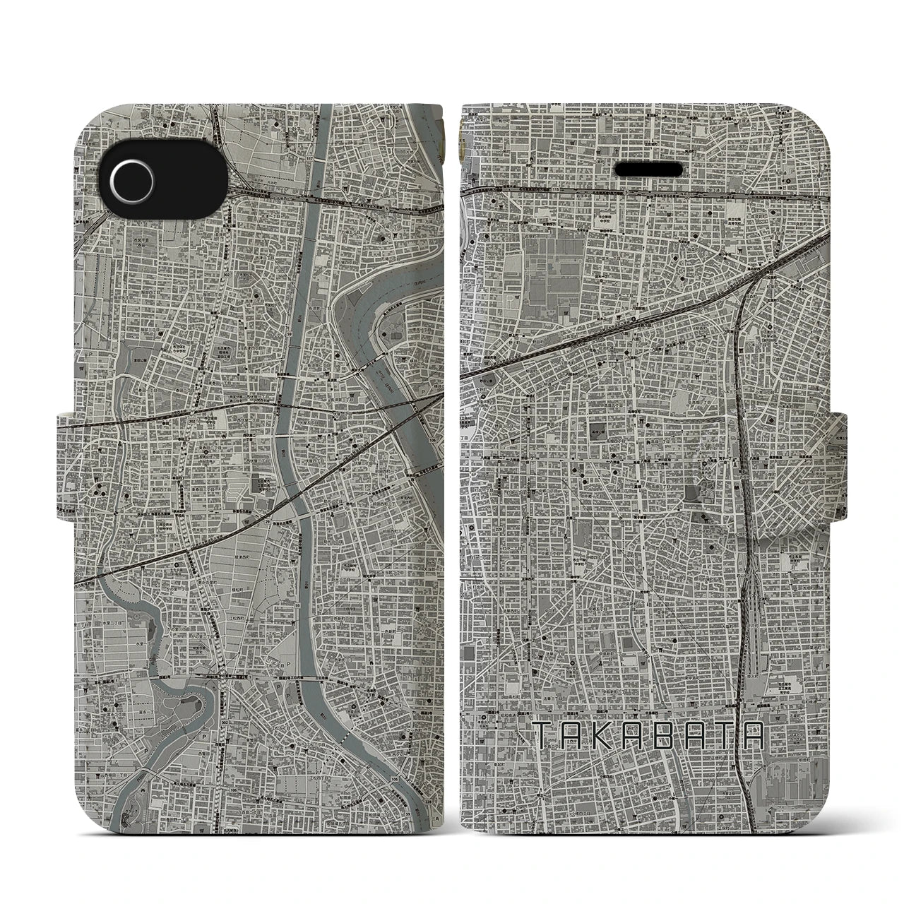 【高畑（愛知県）】地図柄iPhoneケース（手帳タイプ）