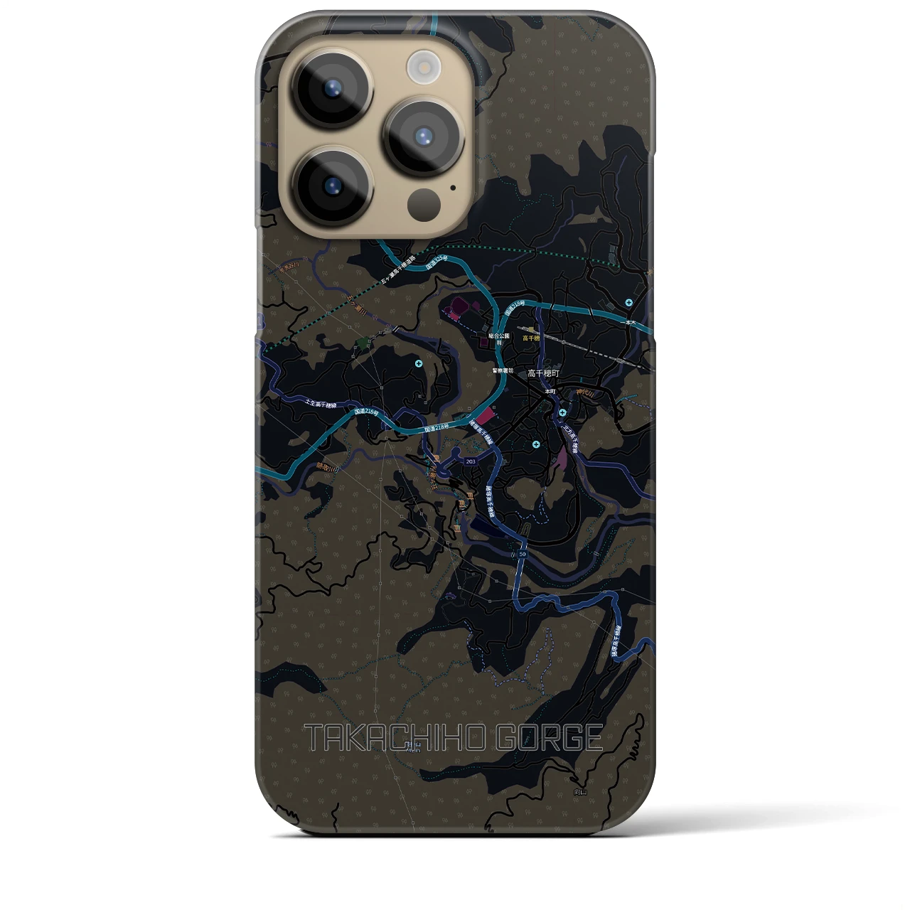 【高千穂峡（宮崎県）】地図柄iPhoneケース（バックカバータイプ）