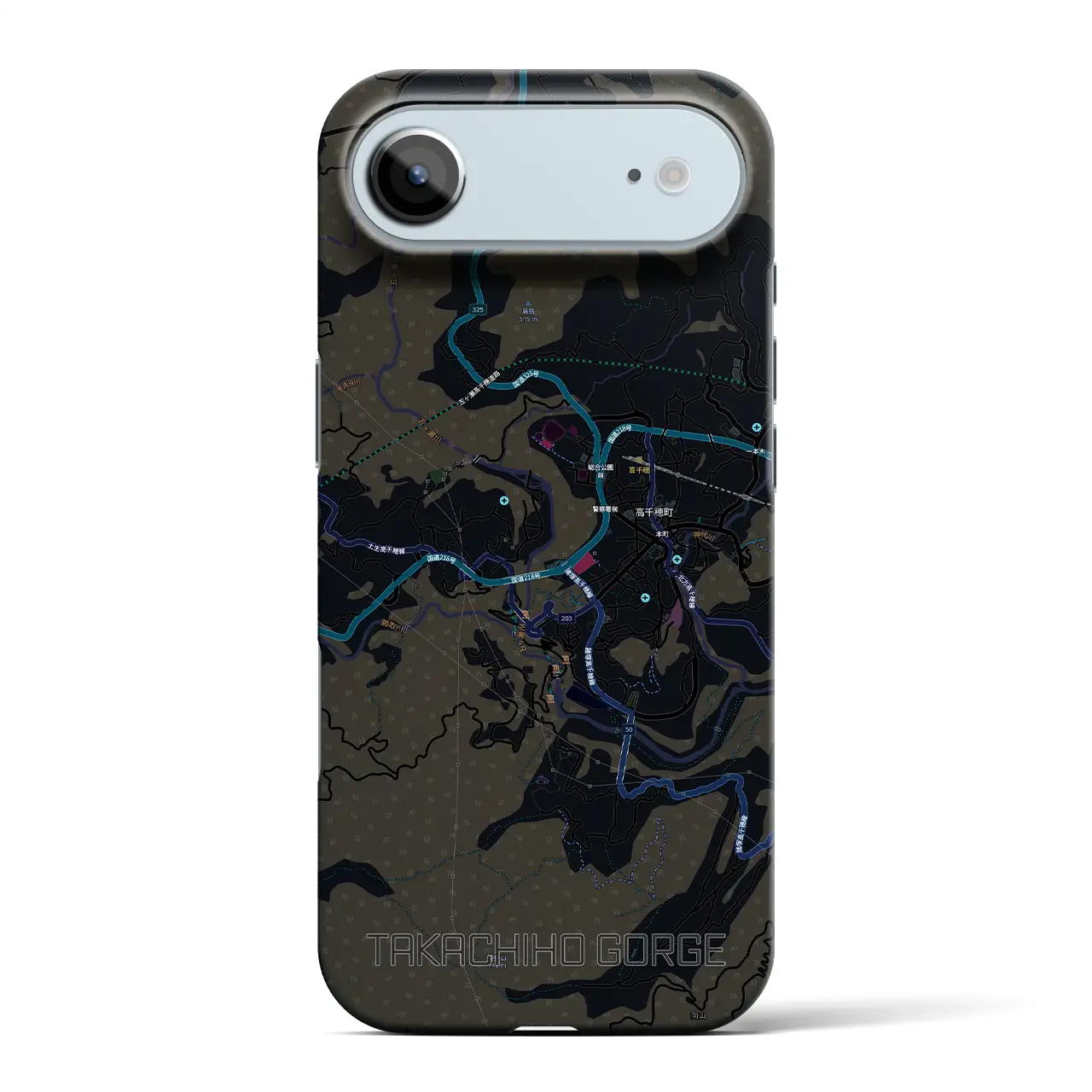 【高千穂峡（宮崎県）】地図柄iPhoneケース（バックカバータイプ）